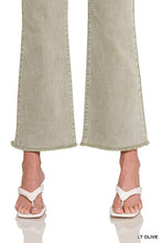 Load image into Gallery viewer, ACID WASHED HIGH WAIST FRAYED HEM BOOTCUT PANTS
