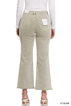 Load image into Gallery viewer, ACID WASHED HIGH WAIST FRAYED HEM BOOTCUT PANTS
