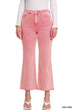 Load image into Gallery viewer, ACID WASHED HIGH WAIST FRAYED HEM BOOTCUT PANTS
