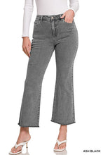 Load image into Gallery viewer, ACID WASHED HIGH WAIST FRAYED HEM BOOTCUT PANTS
