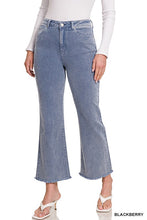 Load image into Gallery viewer, ACID WASHED HIGH WAIST FRAYED HEM BOOTCUT PANTS
