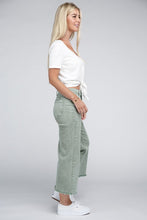 Load image into Gallery viewer, Acid Washed High Waist Frayed Hem Straight Pants
