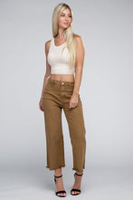 Load image into Gallery viewer, Acid Washed High Waist Frayed Hem Straight Pants
