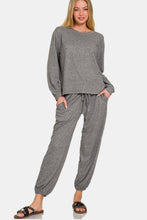 Load image into Gallery viewer, Zenana Round Neck T-Shirt and Joggers Set
