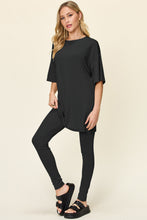 Load image into Gallery viewer, Double Take Full Size Round Neck Dropped Shoulder T-Shirt and Leggings Set
