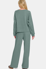 Load image into Gallery viewer, Zenana Round Neck Raglan Sleeve Top and Elastic Waist Pants Set
