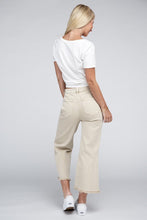 Load image into Gallery viewer, Acid Washed High Waist Frayed Hem Straight Pants
