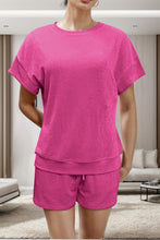 Load image into Gallery viewer, Double Take Full Size Round Neck Short Sleeve T-Shirt and Shorts Set
