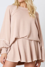 Load image into Gallery viewer, Texture Round Neck Long Sleeve Top and Skirt Set
