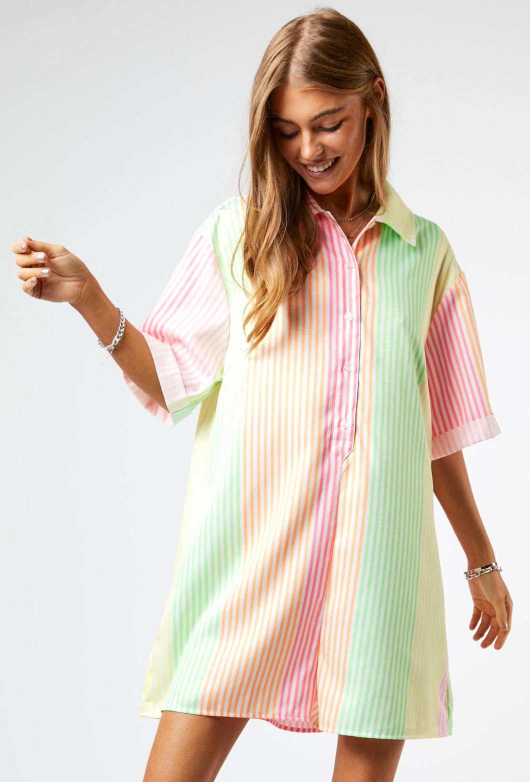 Neon Stripe Romper