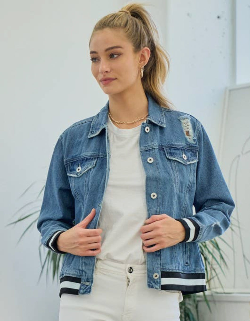 Banded Denim Jacket