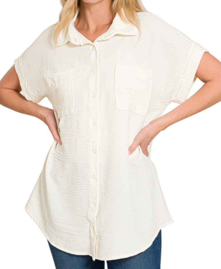 Airflow Button-Down Tunic Top