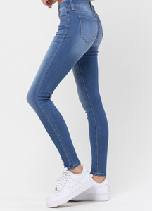 Light Denim Pull-On Skinny Jeans