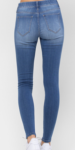 Light Denim Pull-On Skinny Jeans