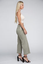 Load image into Gallery viewer, Acid Washed High Waist Frayed Hem Straight Pants
