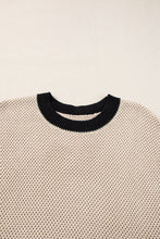 Load image into Gallery viewer, Contrast Trim Round Neck Cap Sleeve Knit Top
