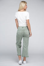 Load image into Gallery viewer, Acid Washed High Waist Frayed Hem Straight Pants
