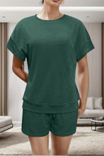 Load image into Gallery viewer, Double Take Full Size Round Neck Short Sleeve T-Shirt and Shorts Set
