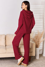 Load image into Gallery viewer, Basic Bae Full Size Ribbed Drawstring Hooded Top and Straight Pants Set
