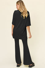 Load image into Gallery viewer, Double Take Full Size Round Neck Drop Shoulder T-Shirt and Flare Pants Set
