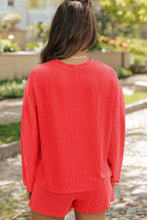 Load image into Gallery viewer, Round Neck Long Sleeve Top and Shorts Set
