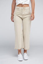 Load image into Gallery viewer, Acid Washed High Waist Frayed Hem Straight Pants
