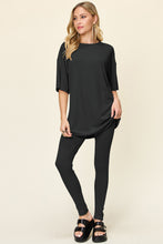 Load image into Gallery viewer, Double Take Full Size Round Neck Dropped Shoulder T-Shirt and Leggings Set
