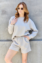 Load image into Gallery viewer, Double Take Full Size Texture Long Sleeve Top and Drawstring Shorts Set
