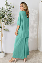 Load image into Gallery viewer, Double Take Full Size Round Neck Slit Top and Pants Set
